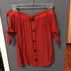 Burnt orange cold shoulder too